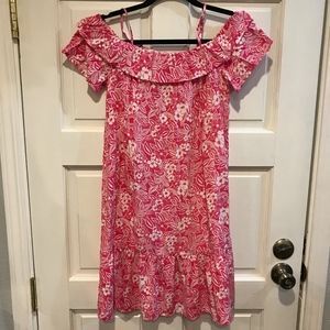 Old Navy Girls 14 Pink White Hawaiian Floral Dress